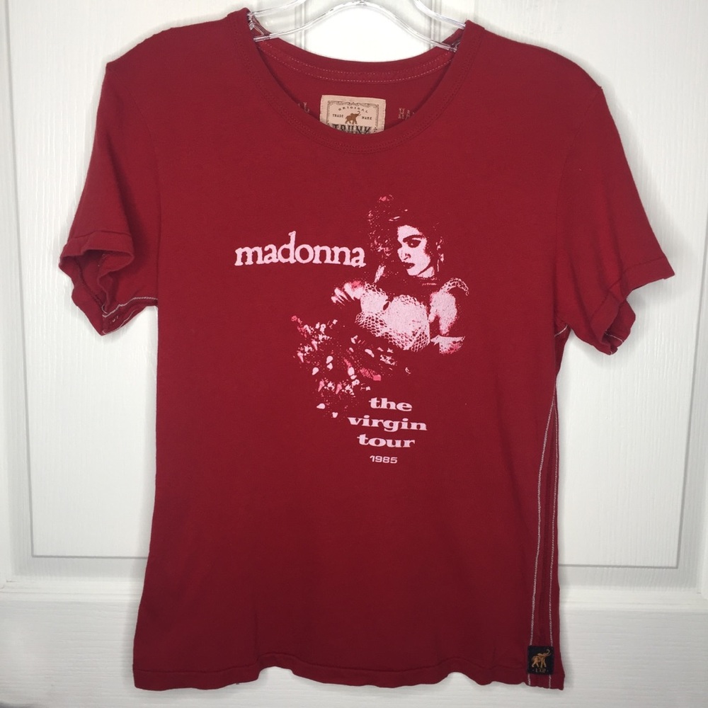 Trunk Madonna The Virgin Tour 1985 Tshirt Red